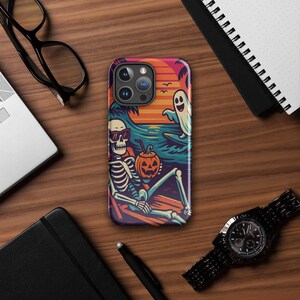 Summerween iPhone Case: Spooky Skeleton Beach Design