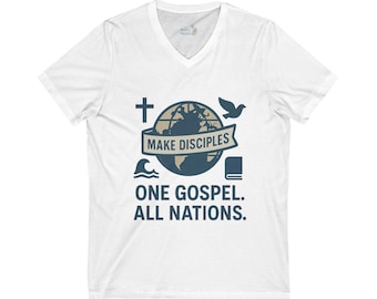 Make Disciples V-Neck T-Shirt, Christian Evangelism Tee