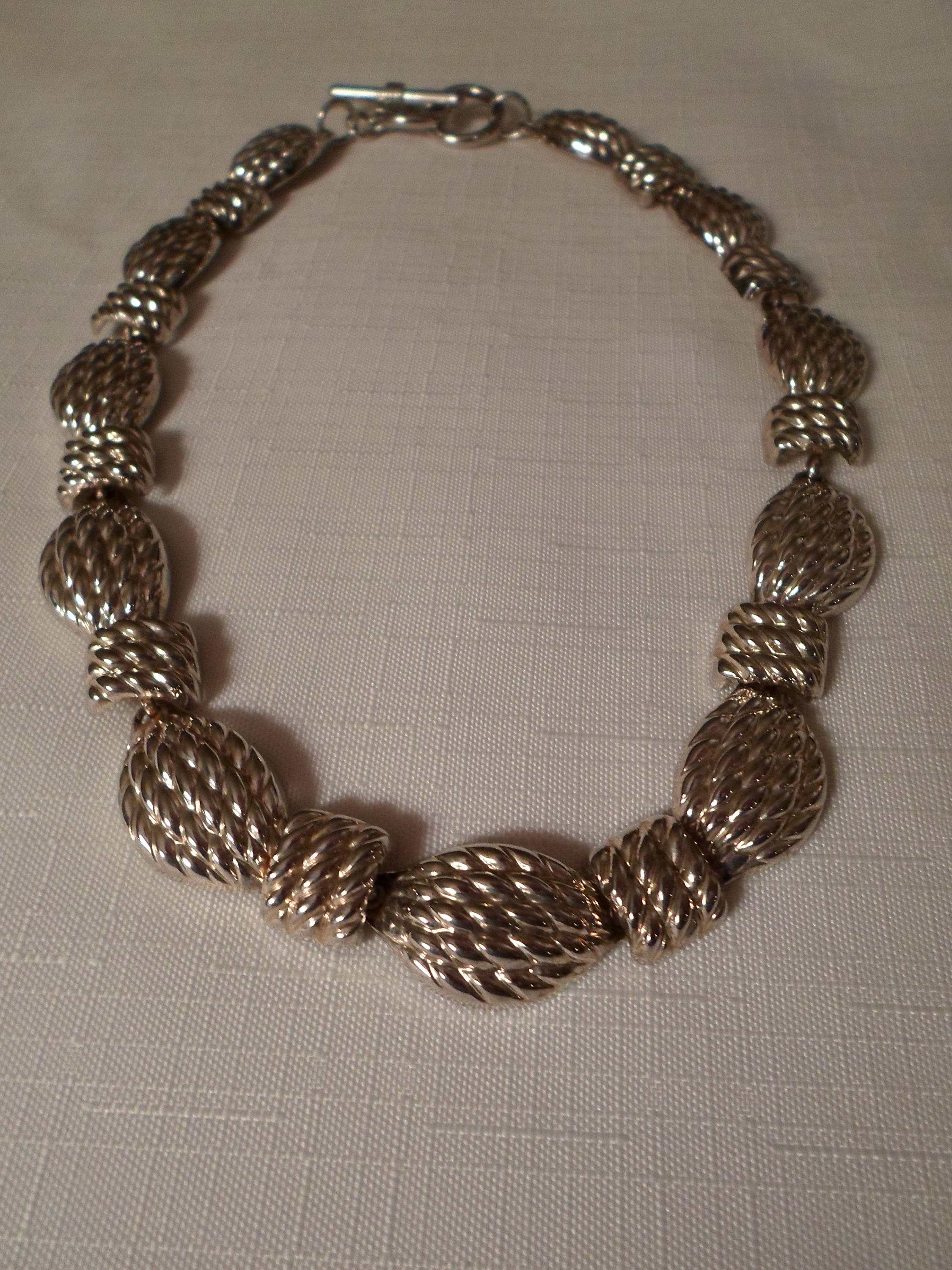 SILVER CHOKER NECKLACE / Chunky 
