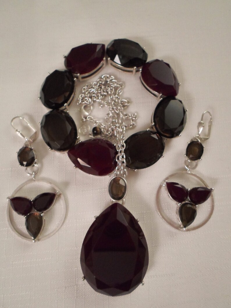 LIZ CLAIBORNE Jewelry Set / Pendant Necklace / Stretch Etsy