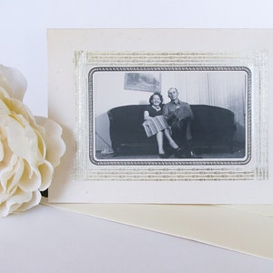 Vintage Photo Blank Greeting Card of Happy Couple, One of a Kind Handmade Card Romantic Greeting Card