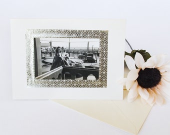 Antique Photo Greeting Card of Friends at a Fair, One of a Kind Handmade Card