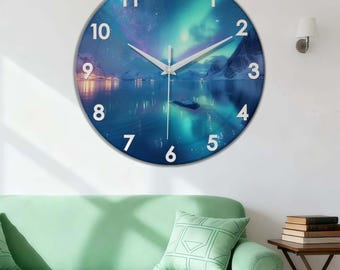 Dekorative Uhr im nordischen Stil, Wohnzimmer Kunst Wanduhr, Galaxie Thema Wanduhr, Psychedelische Sternenhimmel Uhr, Wohnkultur Wanduhr