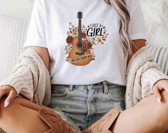 Just a Girl Who Loves Country Music Shirt | Country Girl Tee | Western Boho Shirt | Country Concert Outfit | Gift for Her