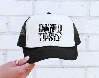 Tanned and Tipsy Trucker Hat, Bachelorette Party Summer Hat