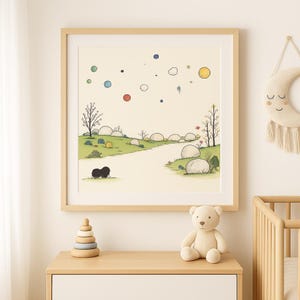 Watercolor Landscape Nursery Print: Whimsical Nature Art (Digital Download)