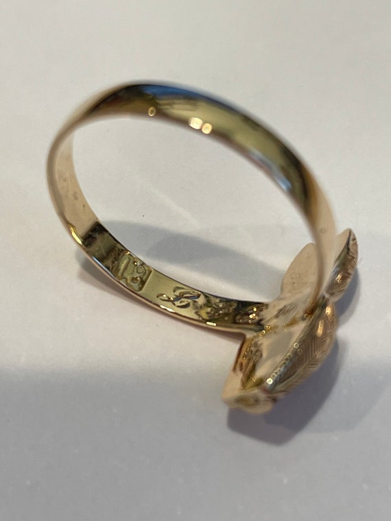 1800’s Antique 18k gold Owl ring ~ dated 8~18~59 … - image 8