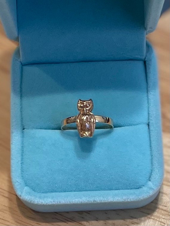 1800’s Antique 18k gold Owl ring ~ dated 8~18~59 … - image 4