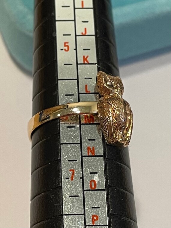 1800’s Antique 18k gold Owl ring ~ dated 8~18~59 … - image 10