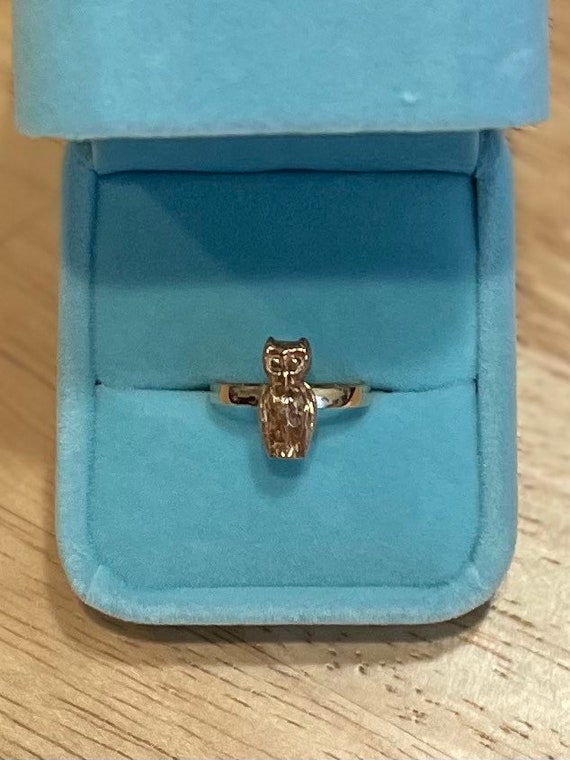 1800’s Antique 18k gold Owl ring ~ dated 8~18~59 … - image 2