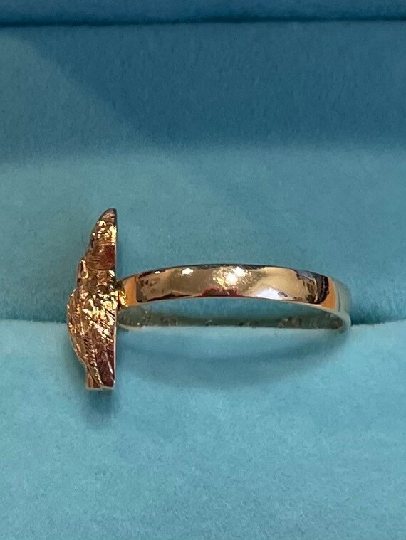 1800’s Antique 18k gold Owl ring ~ dated 8~18~59 … - image 3