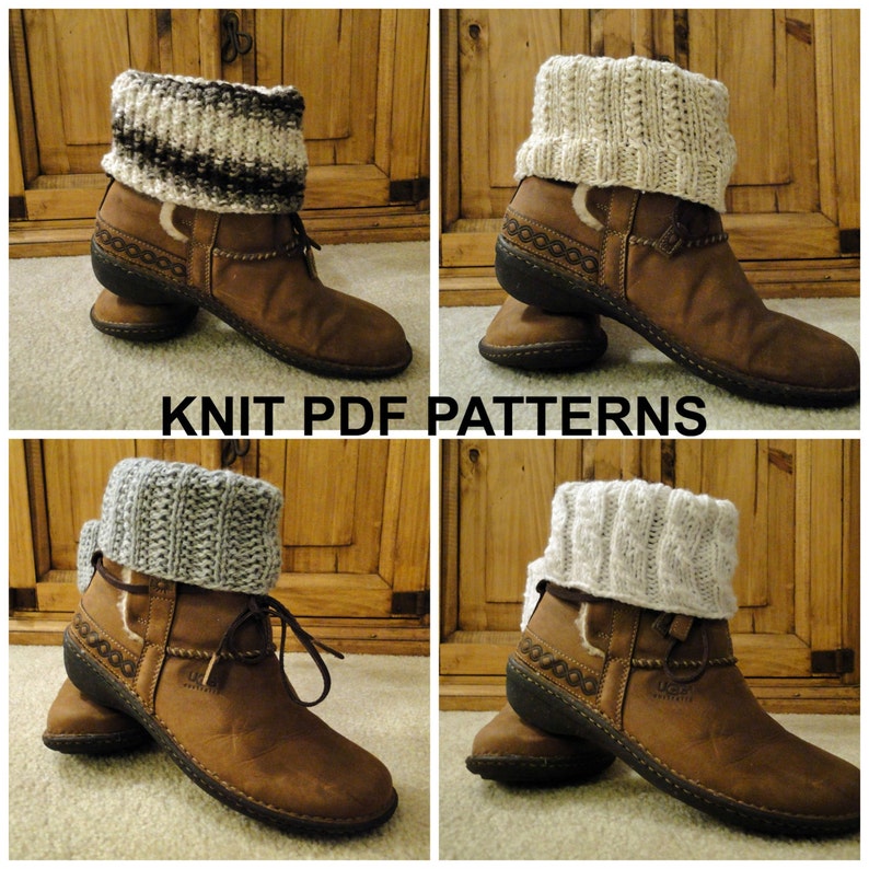 PDF Patterns Knit Boot Cuff Leg Warmer 4 different patterns Etsy