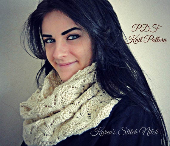 Pdf Pattern For Knit Neck Warmer Hooded Cowl Scarf Norwegian Fern Stitch In Cotton Ivory Color Pdf Pattern For Knit Neck Warmer Hooded Cowl Scarf Norwegian Fern Stitch In Cotton Ivory Color