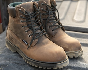 Waterproof Leather Work Boots: Slip Resistant, EH Rated, Handcrafted