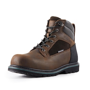 Work Boots for Men Heavy Duty Composite Toe 6"/8" Durable Crazy Horse Leather Waterproof Slip-Resistant Goodyear Welt Construction boots