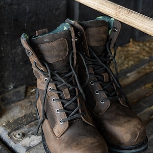Waterproof Crazy Horse Leather Work Boots: Composite Toe, Slip Resistant