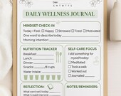 Daily Wellness Journal Printable | Self-Care PDF | Mental Health Planner | Wellness Tracker | Digital Journal Page
