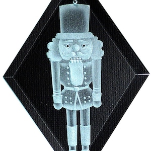 Carved Glass Nutcracker Hanging Suncatcher