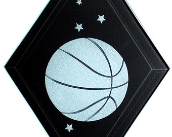 Carved Glass Basketball Hanging Suncatcher