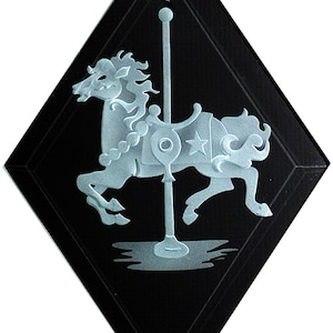Carved Glass Carved Carousel Horse Hanging Suncatcher