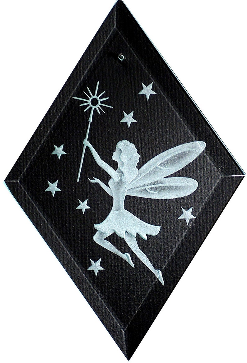 Carved Glass Fairy Hanging Suncatcher image 1