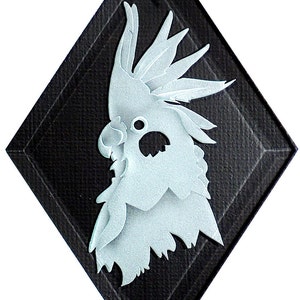 Carved Glass Cockatoo Hanging Suncatcher