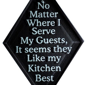 Carved Glass Kitchen Guests Hanging Suncatcher