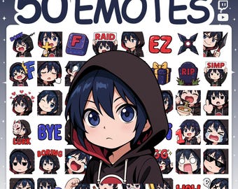 Twitch Emotes | Emote Pack with 50 cool Emotes for Twitch Stream & Discord Server