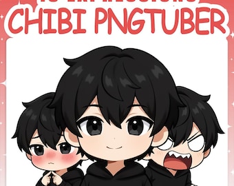 PNGTuber | Male 2D Vtuber Model with 15 Expressions for Twitch & YouTube Streaming, Veadotube Ready