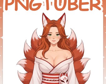 PNGTuber | Kitsune 2D Vtuber Female Model for Twitch & YouTube Streaming, Veadotube Ready - AKI