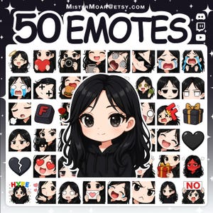 Twitch Emotes | Emote Pack with 50 weiblichen Emotes for Twitch Stream & Discord Server - LUNA