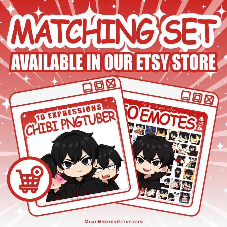 Twitch-emotes, chibi-emotes jongens, Discord-emotes, schattige emotes, chibi-emotes, YouTube-emotes, jongensemotes, emotepakket, zwarthaar-emotes afbeelding 8