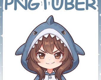 PNGTuber | Shark 2D Vtuber Chibi Model for Twitch & YouTube Streaming, Veadotube Ready - MIKU