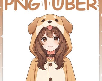 PNGTuber | Dog Girl 2D Vtuber Model for Twitch & YouTube Streaming, Veadotube Ready - MIKU