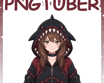 PNGTuber | Dark Shark 2D Vtuber Model for Twitch & YouTube Streaming, Veadotube Ready - MIKU