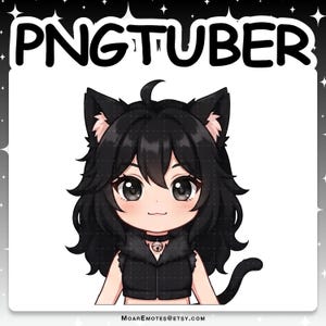 PNGTuber | Wolf Girl 2D Vtuber Chibi Model for Twitch & YouTube Streaming, Veadotube Ready - LUNA