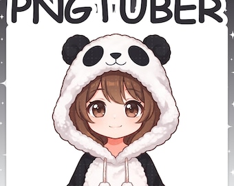 PNGTuber | Panda 2D Vtuber Chibi Model for Twitch & YouTube Streaming, Veadotube Ready - MIKU