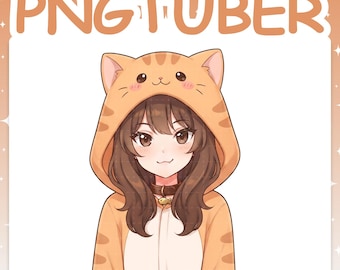 PNGTuber | Tabby Cat 2D Vtuber Model for Twitch & YouTube Streaming, Veadotube Ready - MIKU