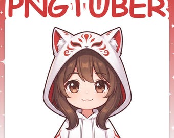 PNGTuber | Kistune 2D Vtuber Chibi Model for Twitch & YouTube Streaming, Veadotube Ready - MIKU
