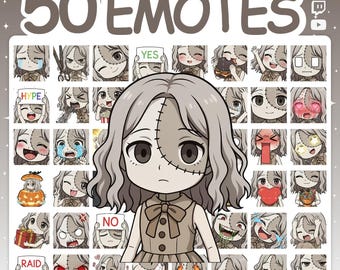 Émoticônes Twitch | Pack d'émoticônes avec 50 émoticônes d'Halloween pour Twitch Stream & Discord Server