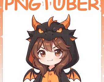 PNGTuber | Dragon 2D Vtuber Chibi Model for Twitch & YouTube Streaming, Veadotube Ready - MIKU