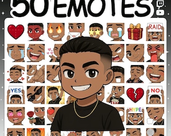 Emoticonos de Twitch / Paquete de 50 emoticonos geniales para transmisiones de Twitch y servidores de Discord