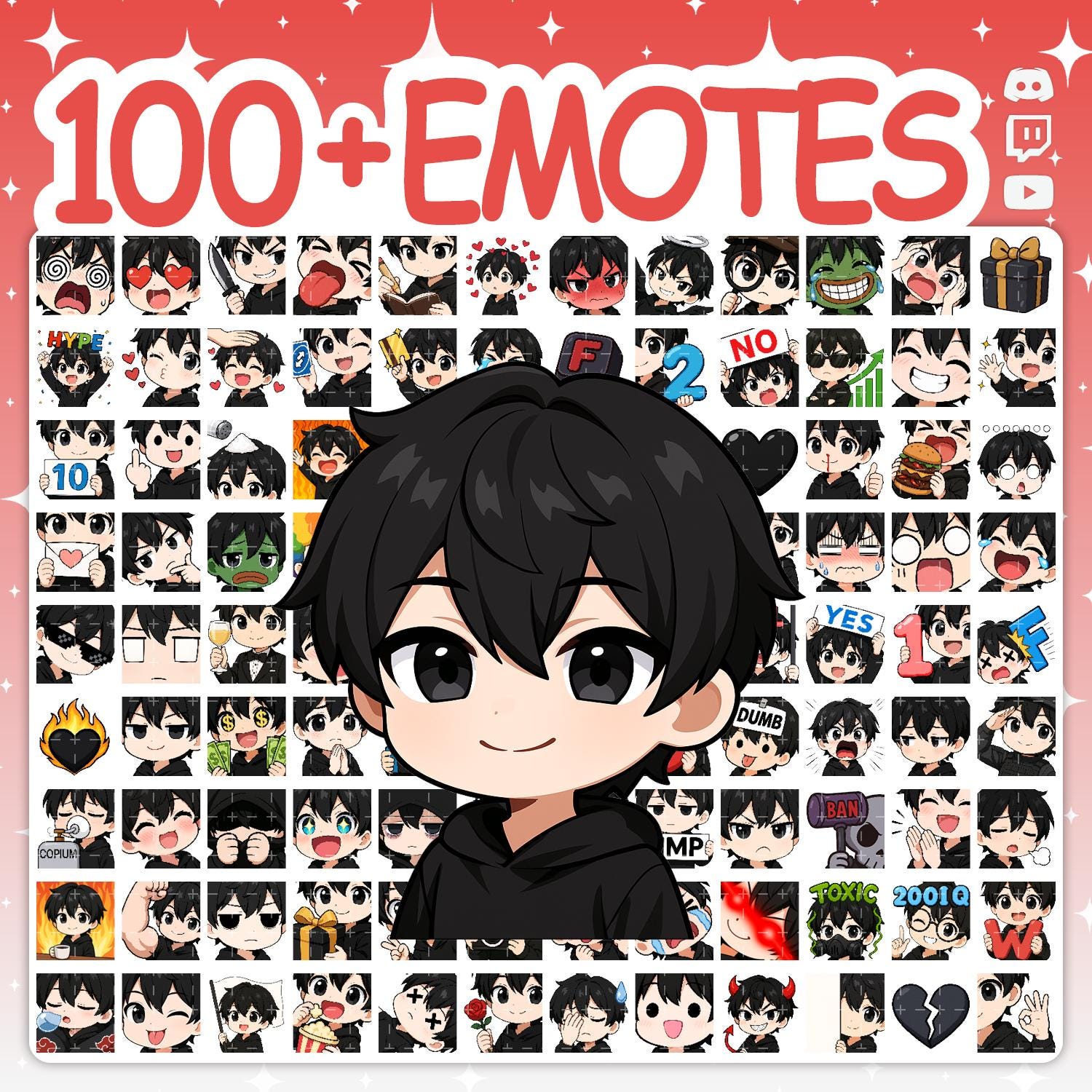 Chibi anime boy - Etsy México, image size:1500x1500