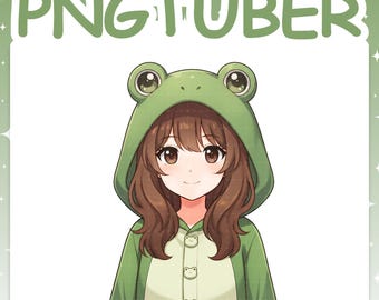 PNGTuber | Frog 2D Vtuber Model for Twitch & YouTube Streaming, Veadotube Ready - MIKU