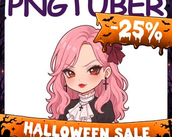 PNGTuber | Vampire 2D Vtuber Chibi Model for Twitch & YouTube Streaming, Veadotube Ready - SAKU