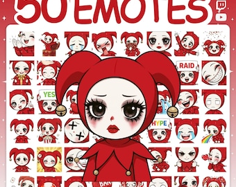 Émoticônes Twitch | Pack d'émoticônes avec 50 émoticônes d'Halloween pour Twitch Stream & Discord Server