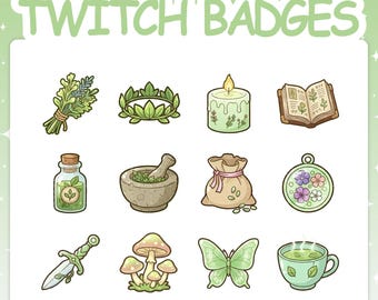 Twitchバッジ | ハーバリストサブバッジ12個セット（ストリーム用2ティアフレア付き）