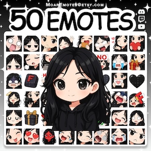 Twitch Emotes | Emote Pack with 50 weiblichen Emotes for Twitch Stream & Discord Server - LUNA