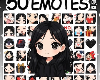 Twitch Emotes | Emote Pack mit 50 Female Emotes für Twitch Stream & Discord Server - LUNA