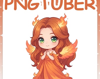PNGTuber | Phoenix 2D Vtuber Chibi Model for Twitch & YouTube Streaming, Veadotube Ready - AKI